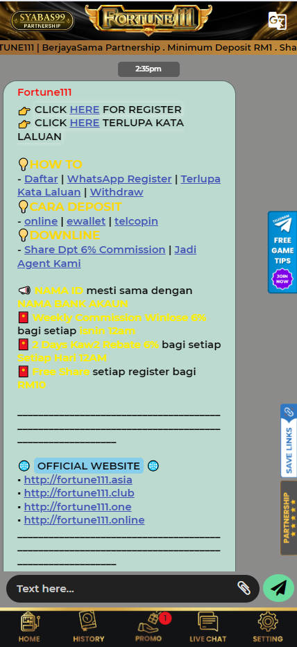 Fortune111 - Livechat - mamak24m